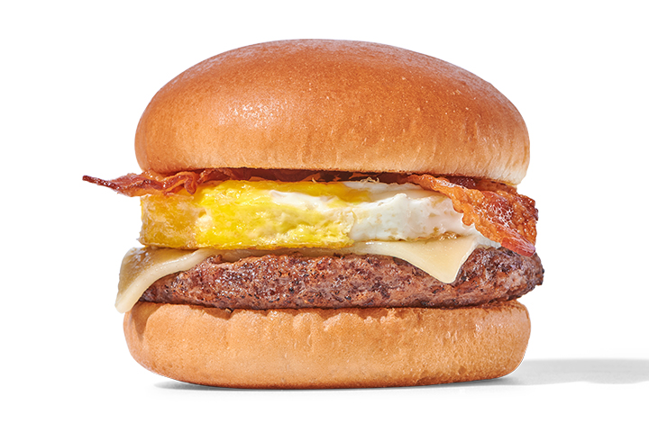Egg Bacon Cheese Burger - Beer onions, cheese, American Mustard-Mayo
